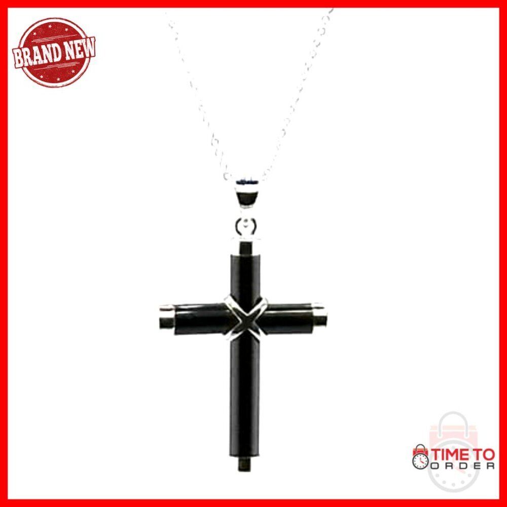 Sterling Silver Genuine Jade Cross Pendant Necklace 17 Inch Chain